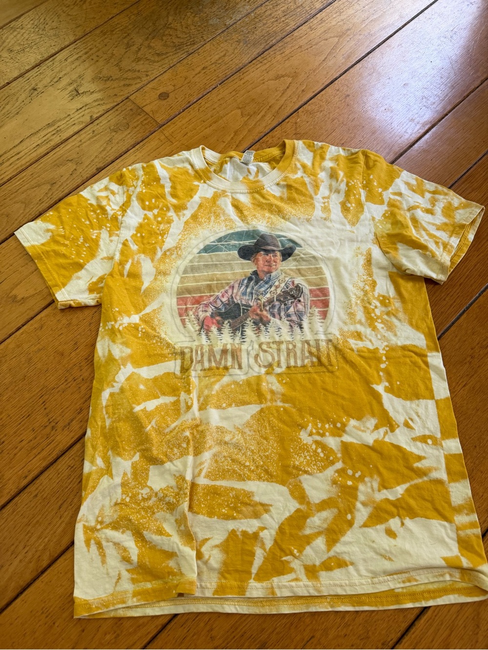 Custom Bleached George Straight Graphic Tee